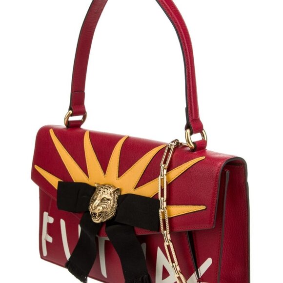 GUCCI Osiride Animalier Future Top Handle Bag bright red 2 way cross body shldr - Picture 3 of 5